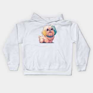 Maltese Dog Portrait Kids Hoodie